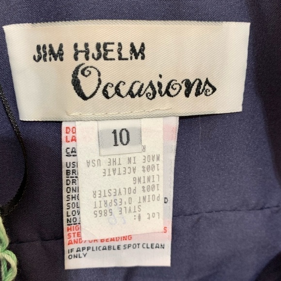 Polka Dot Tulle Lace Navy Blue Lined Dress Jim Hjelm Occasions Size 10 - Picture 11 of 12